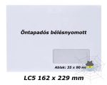   LC5 (162 x 229 mm) öntapadós bélésnyomott jobb ablakos boríték - 500 db/doboz