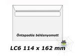 LC6 (114 x 162 mm) öntapadós bélésnyomott boríték