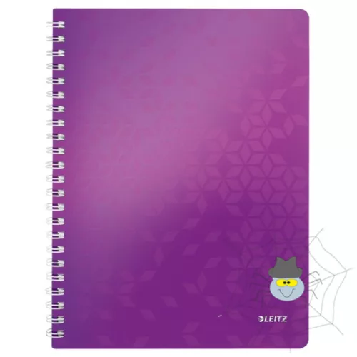 Spirálfüzet LEITZ Wow A/4 80 lapos kockás lila