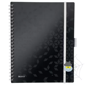 Spirálfüzet LEITZ Wow Active A/4 80 lapos kockás fekete