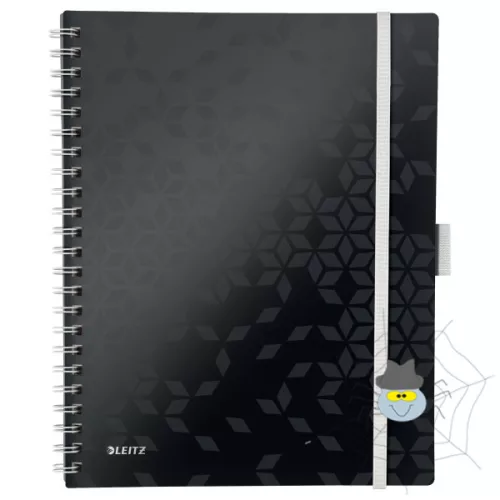 Spirálfüzet LEITZ Wow Active A/4 80 lapos kockás fekete