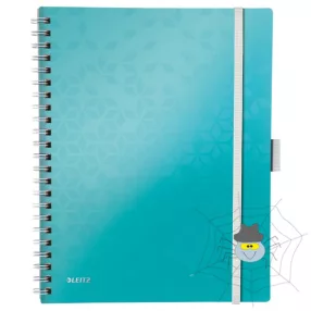 Spirálfüzet LEITZ Wow Active A/4 80 lapos kockás jégkék