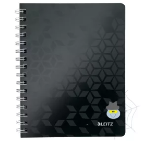 Spirálfüzet LEITZ Wow A/5 80 lapos kockás fekete