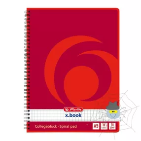   Spirálfüzet HERLITZ A/5 80 lapos perforált lyukasztott kockás