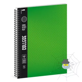   Spirálfüzet ARS UNA College A/4 80 lapos négyzethálós zöld