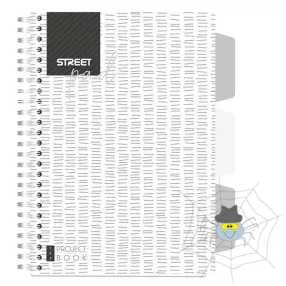   Spirálfüzet STREET Pad regiszteres A/5 kockás 100 lapos fehér