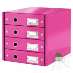 Irattartó LEITZ Click & Store 4 fiókos rózsaszín