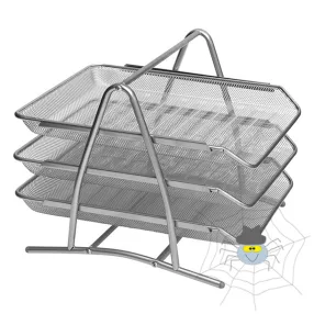 Irattartó tálca fémhálós 3 szintes ezüst
