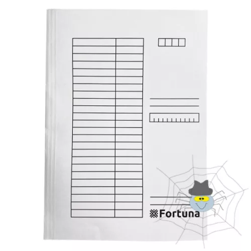 Fortuna A4/230 gram karton, táblázatos pólyás dosszié - fehér