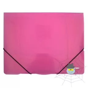 Gumis mappa E-COLLECTION A/4 műanyag pink