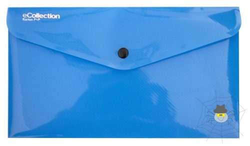 E-COLLECTION műanyag, patentos DL irattasak - átlátszó kék