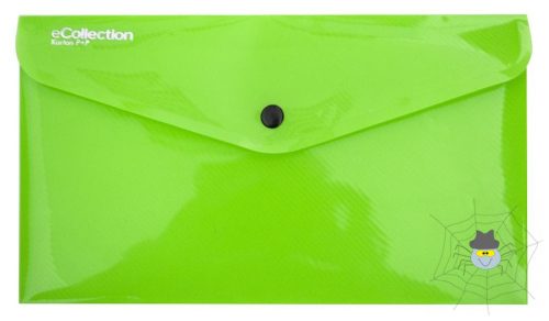 E-COLLECTION műanyag, patentos DL irattasak - átlátszó zöld