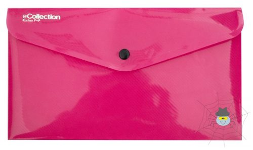 E-COLLECTION műanyag, patentos DL irattasak - átlátszó pink