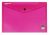 E-COLLECTION műanyag, patentos A/4 irattasak - átlátszó pink