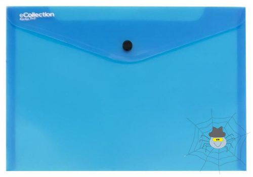 E-COLLECTION műanyag, patentos A/5 irattasak - átlátszó kék