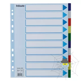 Regiszter ESSELTE A/4 műanyag maxi 10 részes