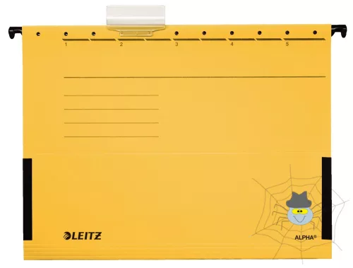 Függőmappa oldalvédelemmel LEITZ Alpha Standard A/4 karton sárga 25 db/doboz