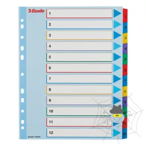   Regiszter ESSELTE A/4 maxi laminált karton újraírható 1-12