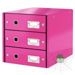 Irattartó LEITZ Click & Store 3 fiókos rózsaszín