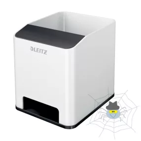 Írószertartó műanyag LEITZ Wow 2 rekeszes fehér/fekete