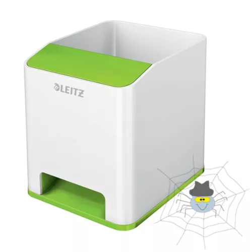 Írószertartó műanyag LEITZ Wow 2 rekeszes fehér/zöld