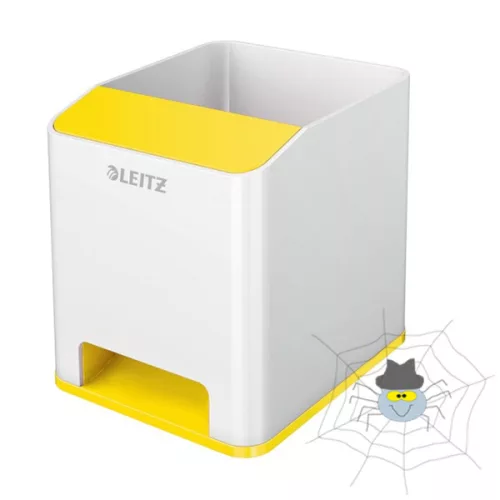 Írószertartó műanyag LEITZ Wow 2 rekeszes fehér/sárga
