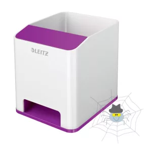 Írószertartó műanyag LEITZ Wow 2 rekeszes fehér/lila