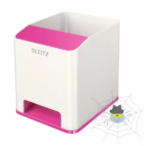   Írószertartó műanyag LEITZ Wow 2 rekeszes fehér/rózsaszín
