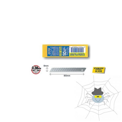 OLFA AB-50S kicsi, 9 mm széles barkácskés betét - 50 db/csomag