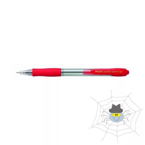 Golyóstoll PILOT Super Grip Ball Point Pen Fine nyomógombos piros
