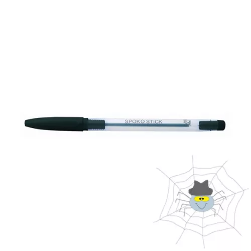 SPOKO 0115 eldobható kupakos golyóstoll 0,5 mm - fekete