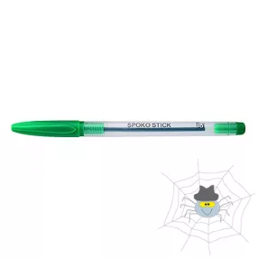 SPOKO 0115 eldobható kupakos golyóstoll 0,5 mm - zöld