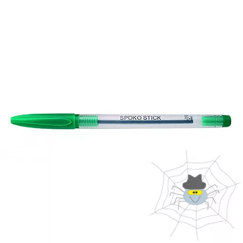 SPOKO 0115 eldobható kupakos golyóstoll 0,5 mm - zöld