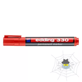 EDDING 330 1-5 mm vágott hegyű pernament marker - piros
