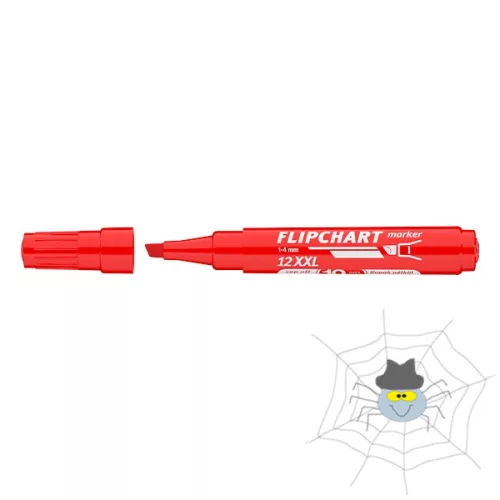 ICO Artip 12 XXL flipchart marker vágott hegyű 1 - 4 mm - piros