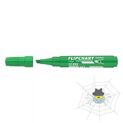 ICO Artip 12 XXL flipchart marker vágott hegyű 1 - 4 mm - zöld