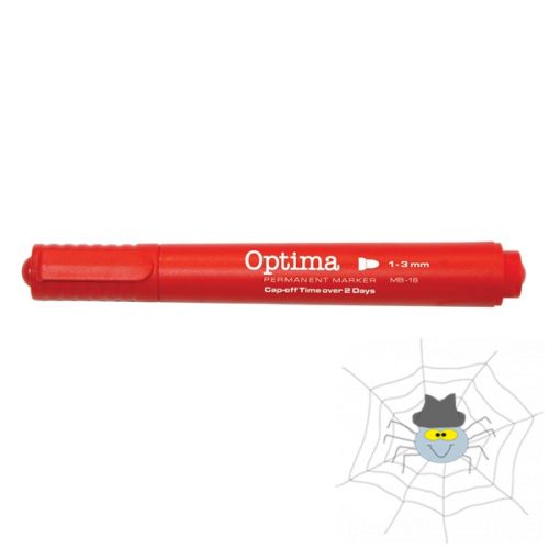 OPTIMA MB-16 permanent kerek végű marker, írás 1-3 mm - piros
