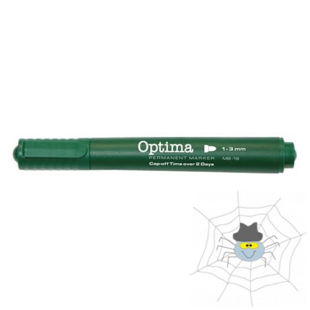 OPTIMA MB-16 permanent kerek végű marker, írás 1-3 mm - zöld