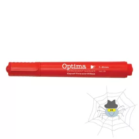   OPTIMA MC-16 permanent vágott végű marker, írás 1-5 mm - piros