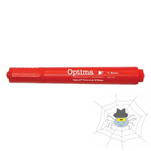 OPTIMA MC-16 permanent vágott végű marker, írás 1-5 mm - piros