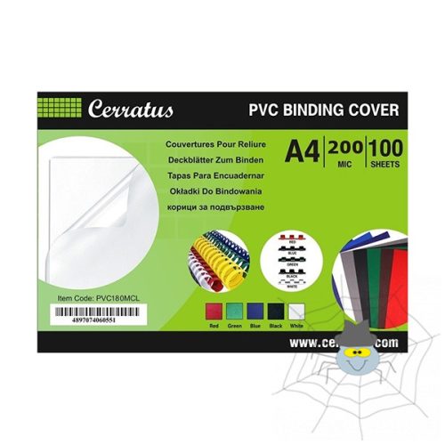 CERRATUS A4 200 micron átlátszó piros előlap - 100 db/csomag