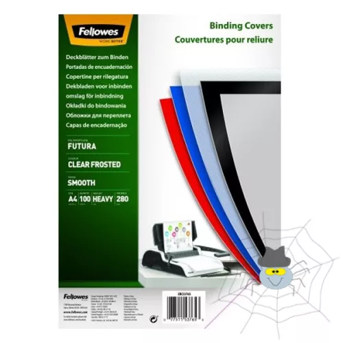 Előlap FELLOWES Futura A/4 280 mikron polipropilén matt tejfehér 100/csom