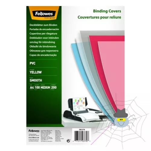 Előlap FELLOWES A/4 200 mikron átlátszó sárga 100/csom