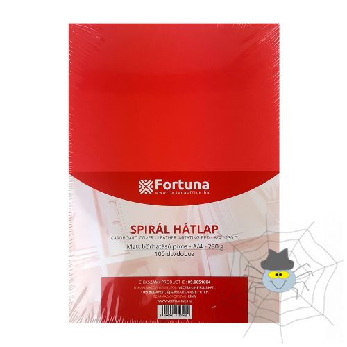 FORTUNA A4 230 gram matt bőrhatású piros hátlap - 100 db/csomag
