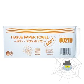   Kéztörlő hajtogatott V 2 rétegű fehér 21x21 cm (H3) 150 lap 20/doboz