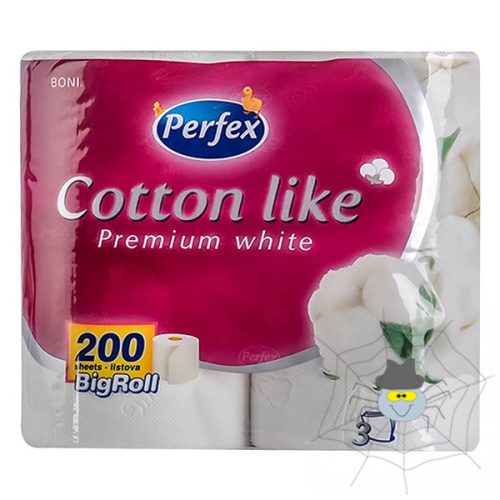 Toalett papír PERFEX Cotton Like premium white 3 rétegű 4 tekercses