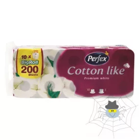   Toalett papír PERFEX Cotton Like premium white 3 rétegű 10 tekercses