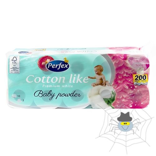 Toalett papír PERFEX Cotton Like 3 rétegű 10 tekercses baby powder perfume