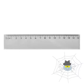 Átlátszó műanyag egyenes vonalzó - 15 cm