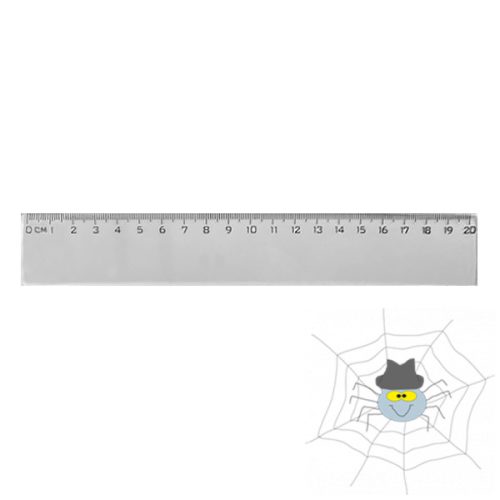 Műanyag egyenes átlátszó vonalzó - 20 cm